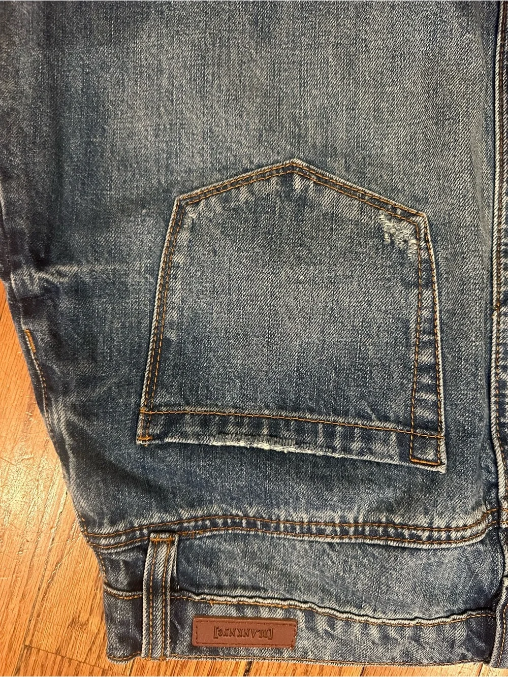 Blank NYC Distressed Blue Denim Mini Skirt NWT